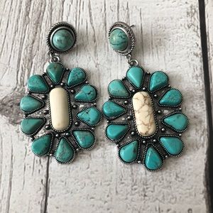 Faux turquoise earrings